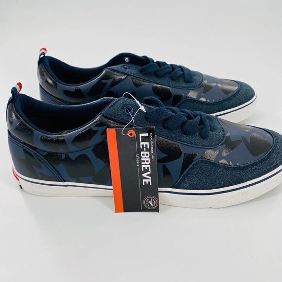 ASOS Le Breve Trainers Classic In Tonal Camo Navy Sneakers Size US 12.5/UK 12 - Picture 5 of 12